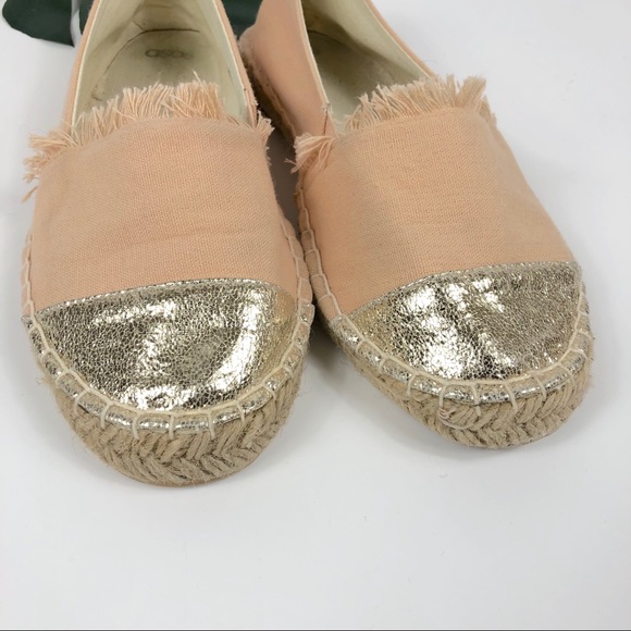 ASOS Shoes Asos Blush Glitter Gold Toe Cap Espadrilles